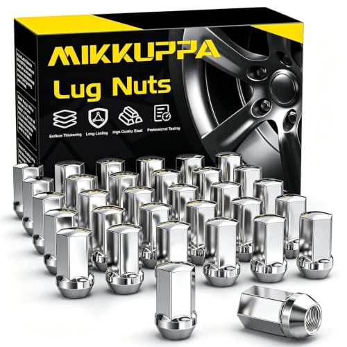 MIKKUPPA M14x1.5 Lug Nuts, Chrome 32PCS Closed End One-Piece Tire Lug Nuts - color: Silver, size: 32PCS - For Chevy GMC Dodge