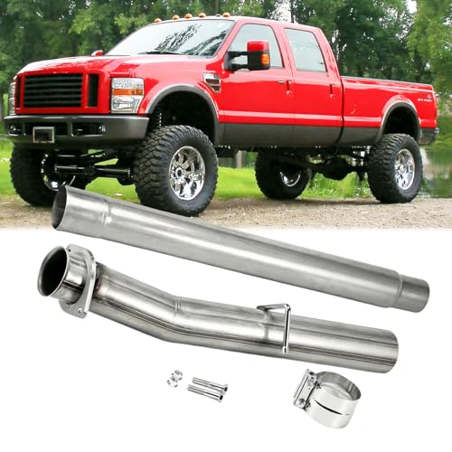1 Set Stainless Steel Exhaust Pipes for 2008-2010 Ford F-250 F-350 F-450 Super Duty 6.4L V8 4" Powerstroke Diesel - size: for 2008-2010 F-250 F-350 F-450
