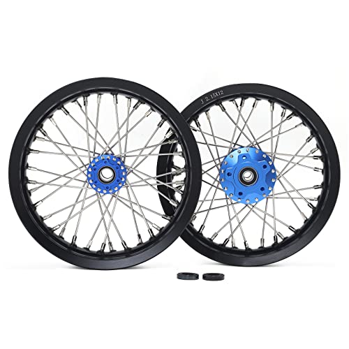 TOFR 12" x 2.15" Front Rear Wheels Rims Hubs for Sur ron Light Bee X LBX - color: Blue, size: 12" 12" Front Rear
