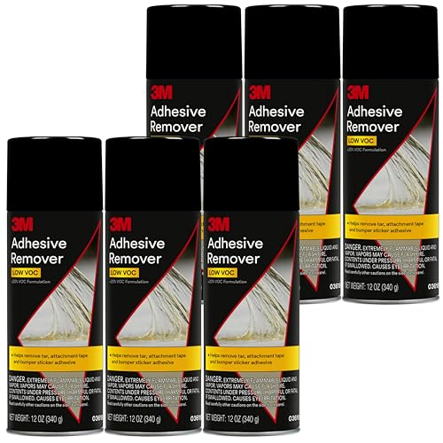 3M Adhesive Remover 12 oz (Pack of 6) – Low VOC, CARB Compliant, Fast-Acting Residue-Free Solvent Removes Adhesives, Stickers, Tape, Tar & Wax – Safe on Automotive Paint, Glass & Vinyl - size: 1 Count (Pack of 6)