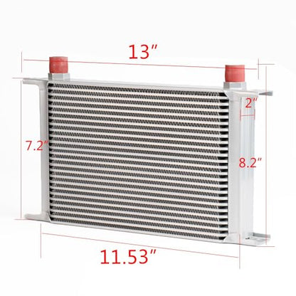 G-PLUS 25 Row AN10-10AN Universal Transmission Racing Engine Oil cooler - color: Silver, size: 25 Row AN10