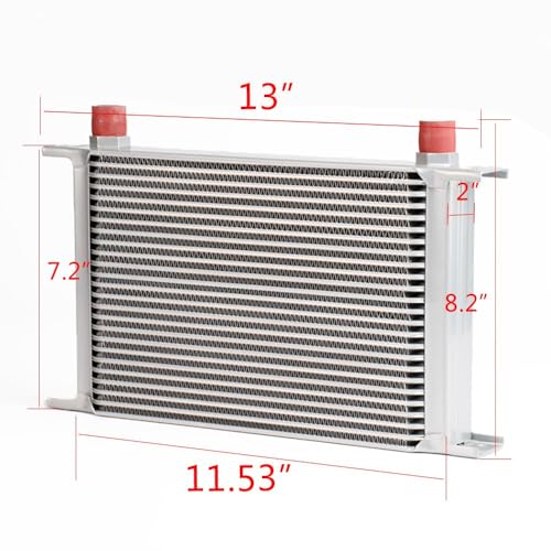 G-PLUS 25 Row AN10-10AN Universal Transmission Racing Engine Oil cooler - color: Silver, size: 25 Row AN10