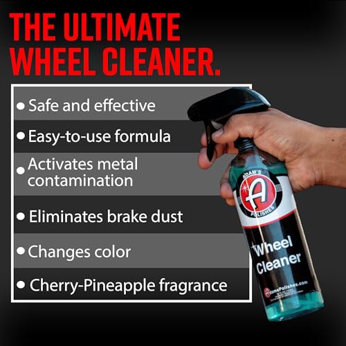 Adam's Polishes Wheel Cleaner 16oz - Tough Wheel Cleaning Spray for Car Wash Detailing | Rim Cleaner & Brake Dust Remover | Safe On Chrome Clear Coated & Plasti Dipped Wheels | Use w/Wheel Brush - size: 16 Fl Oz (Pack of 1)