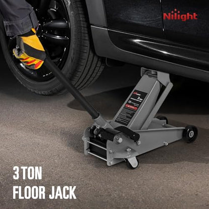 Nilight 3 Ton Floor Jack, Heavy-Duty Steel Car Service Jack - color: Single Pump, size: 3 Ton