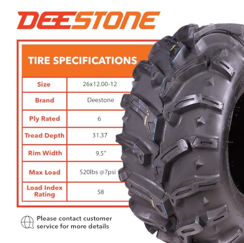 Deestone Swamp Witch D932 ATV/UTV Tire 26/12.00-12 58F - size: 26/12.00-12
