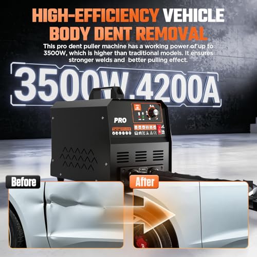 Dent Puller Welder 3.5KW Spot Welder Dent Puller Machine, Auto/Manual Welding, 110V 4200A Auto Body Repair Kit with 6 Welding Modes & Overheat Protection for Car/Truck/Motorcycle - color: Black