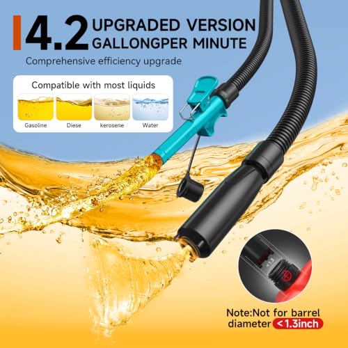 Fuel Transfer Pump with Auto-Stop,4.2 GPM electric gas can pump. - color: Blue