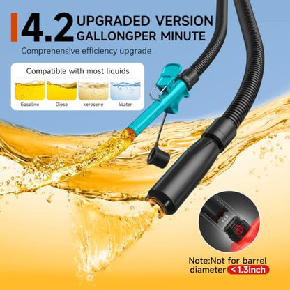Fuel Transfer Pump with Auto-Stop,4.2 GPM electric gas can pump. - color: Blue