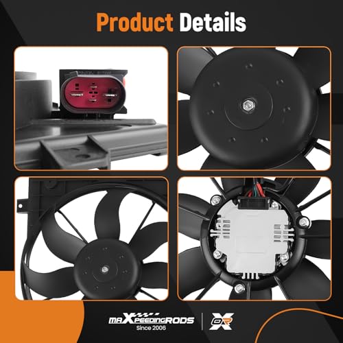 maXpeedingrods Engine Radiator Cooling Fan Assembly for Audi A3 Quattro TT Quattro for VW Beetle CC Eos Golf Jetta Passat 2005-2017 Replacement 1K0959455EA 1K0959455ES - size: 1K0959455EA
