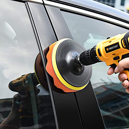 Kshineni Car Buffer Pads 6 Inch Buffing Polishing Pads, 11 Pcs Drill Buffing Kit, Auto Polisher Pads Car Foam Drill for Automotive Polishing, Waxing, Sanding, Sealing Glaze - size: 6Inch-11pcs