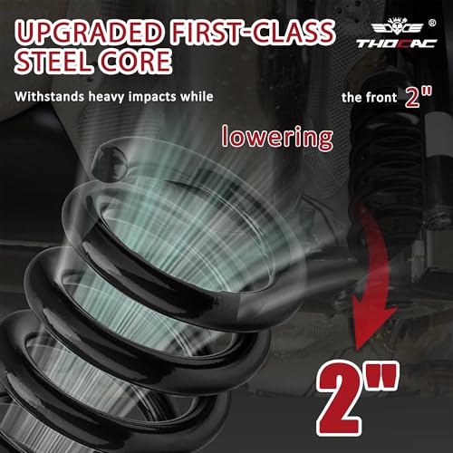 2" Front Drop Coil Spring Lowering Kit for 1999-2007 Chevy Silverado/GMC Sierra 1500 (2WD V8 Only), Black - color: black, size: 1999-2007 Silverado/Sierra 1500 2''Drop