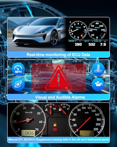 LUFI Xs OBD2 Gauge Display – Fuel Car Companion, Multi-Function & Overload Protection