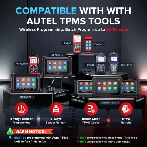 Autel TPMS Sensors Set of 4, MX-Sensor 315+433Mhz 2in1 Rubber Valve