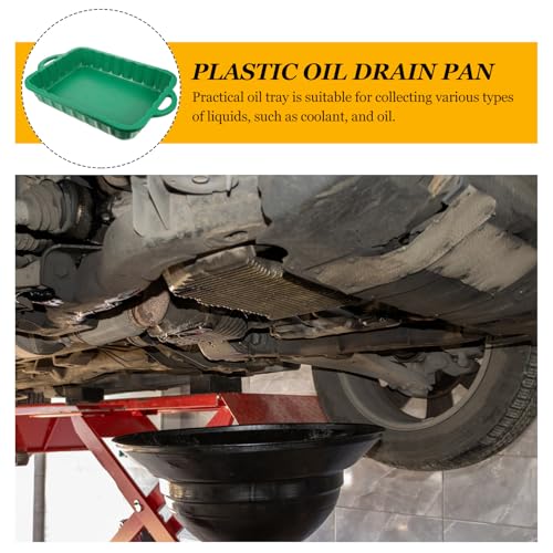 23.5" Oil Drain Pan for Car, Heavy Oil Change Collector Pan Leakproof - color: Green