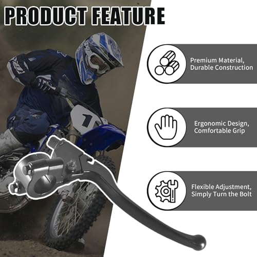 22mm 7/8" Left Brake Handle Clutch Lever Perch for Minibike parts Black - color: Black