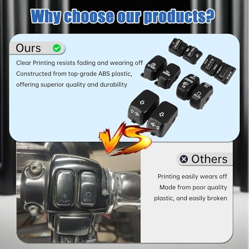 PSLER 10pcs Hand Control Housing Cap Cover Kit for Touring 1996-2013