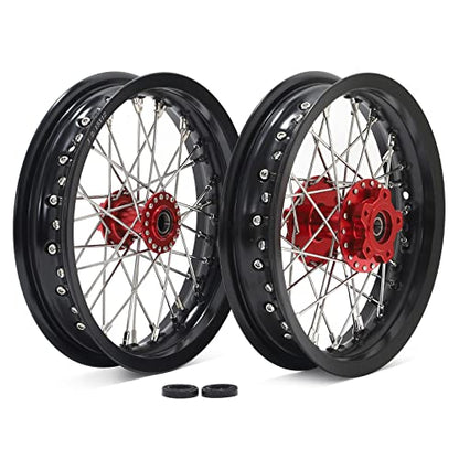 TOFR 12" x 2.15" Front Rear Wheels Hubs Rims for Surron Light Bee X LBX - color: Red, size: 12" 12" Front Rear