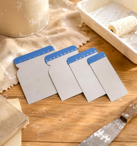 4Pcs Stainless Steel Body Filler Spreader, Espatulas Para Construccion