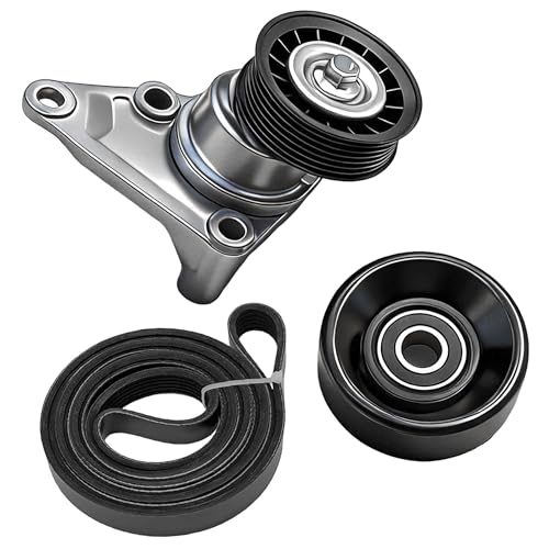 Serpentine Belt Kit With Tensioner And Idler Pulley For Cadillac Chevy GMC - size: Gm Silverado, Sierra, Yukon, Hummer (02-08)