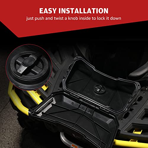 HAKA TOUGH Storage Cargo Box for Can-Am Outlander 450 500 570 800 1000 with 2 GAL (7.5L) Front Rear Waterproof Tool Bed ATV Bin Accessories, Replace OEM # 708200408, Black