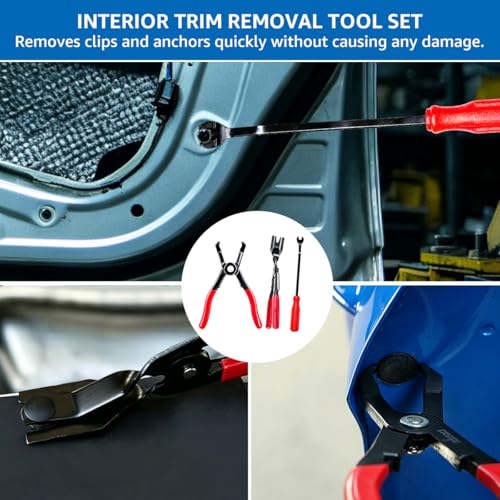 14PCS Automotive Electrical Disconnect Pliers Set: High-Carbon Steel - color: Red-14 pcs