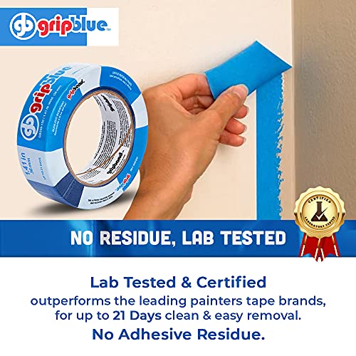 Professional-Grade Blue Painters Tape 1.5 Inch Wide, 30 Rolls - size: 1.5 in/ 1.41 (Case 30)