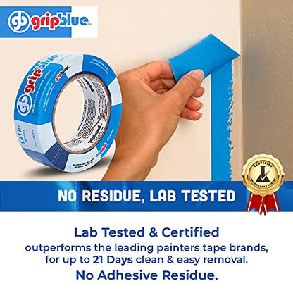Professional-Grade Blue Painters Tape 1.5 Inch Wide, 30 Rolls - size: 1.5 in/ 1.41 (Case 30)