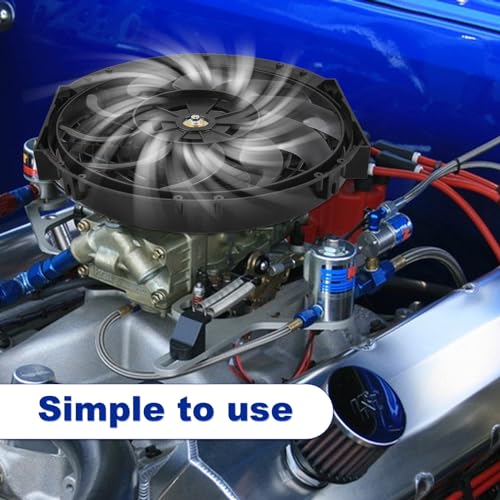 SSN 12" Black Electric Radiator Cooling Fan Assembly Kit - color: Black, size: 12" No Thermostat