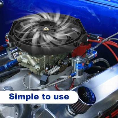 SSN 12" Black Electric Radiator Cooling Fan Assembly Kit - color: Black, size: 12" No Thermostat