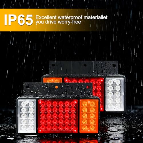 2 Pack 50 LED Trailer Tail Lights Bar Kit, Super Bright Waterproof - color: Tail Lights-F
