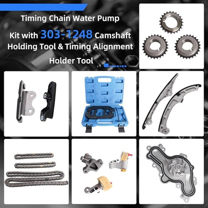 Timing Chain Water Pump Kit with 303-1248 Camshaft Holding Tool