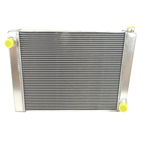 JSD G168 2 Row Single Pass Aluminum Racing Radiator Overall 28" x19" x3" Compatible with Chevy GM SBC BBC - size: 28" x19" x3"
