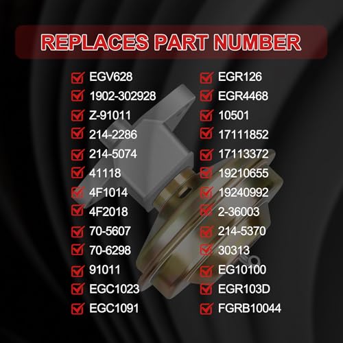 214-2286 EGR Valve 5.0L 5.7L V8 Compatible with Chevrolet/Chevy Blazer C1500 C2500 G10 G20 G30 K2500 GMC C1500 C2500 G1500 G2500 G3500 Jimmy K1500 1988 1989 1990 1991 1992 1993 1994 1995