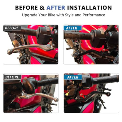 Adjustable Short Levers Replacement for Ninja 400 Z400 EX400 18-23 - color: Black