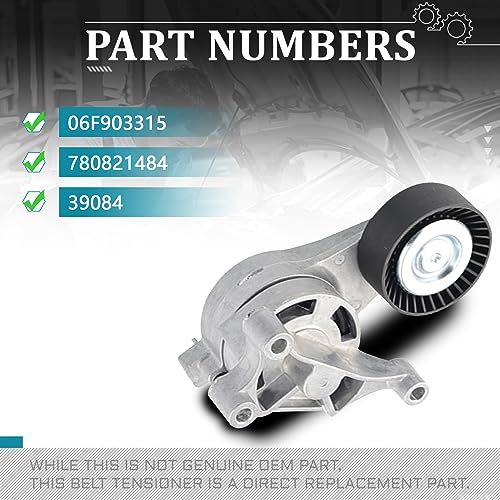 IRONTEK 06F903315 Belt Tensioner Pulley Assembly Fit for Audi (2008 TT/ 2006-2008 A3/ 2006-2007 A3 Quattro), for Volkswagen (2006-2008 Passat/ 2006-2007 Bora)) #39084 950368 89633 - size: 06F903315
