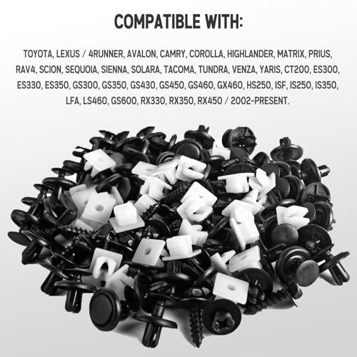 101 PCS Engine Under Cover Fender Push Pin Rivets Compatible with Toyota