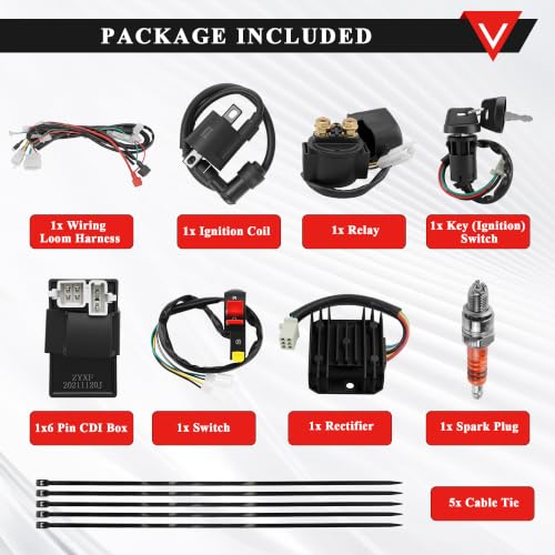 PRO BAT Complete Electrics Wiring Harness D8TJC Spark Plug Kits - color: Orange Spark Plug & Black Performance Coil