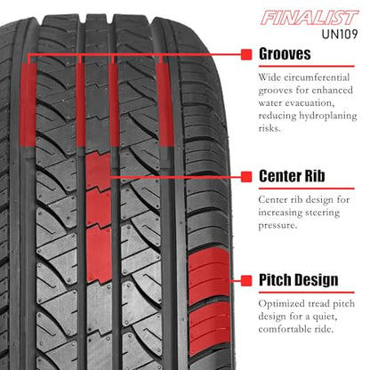Set of 4 Finalist UN109 All Season 215/55R16 97W XL High Performance Tires - size: 215/55R16
