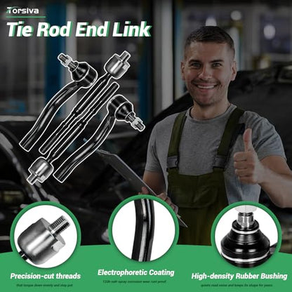 4PC Front Outer & Inner Tie Rod End Link Compatible with Fit for Toyota Yaris 2007 2008#OE EV800325 ES800311 ES800312