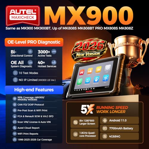 Autel MaxiCheck MX900 Scanner, 3000+ Active Test, 40+ Service, DoIP&CAN FD