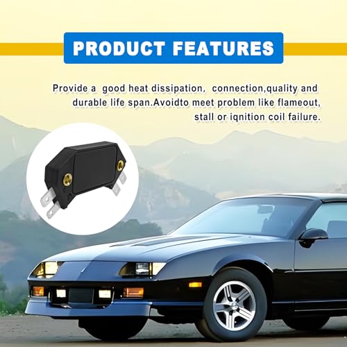 1875990 4 Pin Performance Ignition Module, Compatible with 1974-1988 Chevy Pontiac Olds Bulck, Replace OE #LX301, DM1906, 1190357, 4419628 (Pack of 1pcs Black)