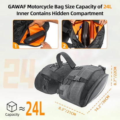 Motorcycle Saddlebags Dirt Bike 24L with Waterproof Rain Covers