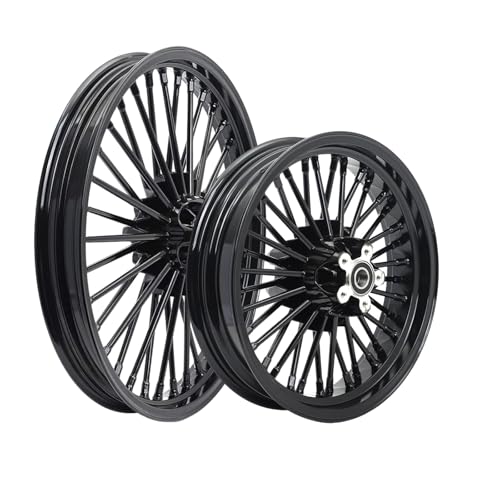 TOFR 19x2.5 16x3.0 Fat Spoke Wheels Black For Harley Sportster XL883N 10-22 - size: Front:19x2.5 Rear:16x3.0