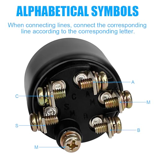 50-11651 Boat Ignition Starter Switch for Johnson Evinrude Push to Choke inboard Outboard Ignition Starter Switch 6 Terminal 3 Position Off-ON-Start Boat Switch