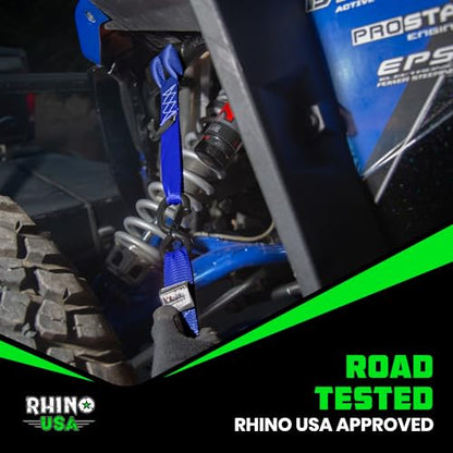 Rhino USA Soft Loop Tie Down Straps (4-Pack) - Motorcycle Handlebar Straps - color: Blue 4-Pack