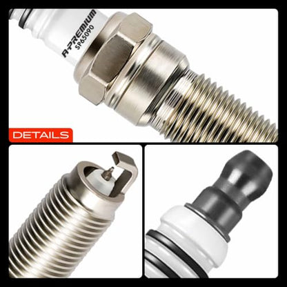 A-Premium Iridium Platinum Spark Plugs Pack of 6, Fine Wire, V6 Engine - style: Pack of 6