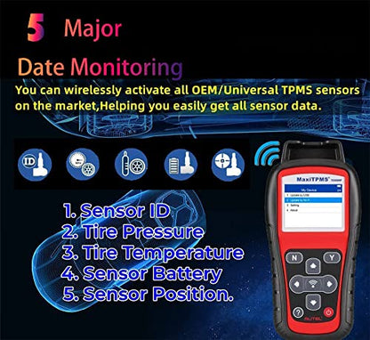 Autel TS508WF Tire Sensor Programmer Autel TPMS Tool TPMS Relearn/Reset Read/Clear TPMS DTCs Activate Tire Sensor