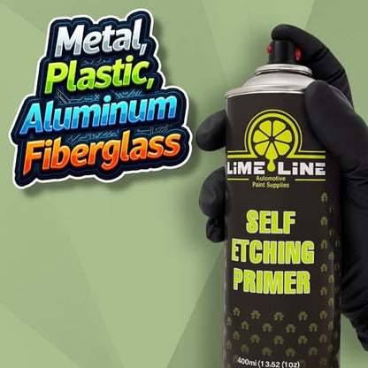 LiME LiNE Self Etching Primer – Professional Automotive Aerosol Primer for Bare Metal – Acid Etch Anti-Rust Formula – Fast-Drying, High Adhesion Spray Can (Pack of 6) - color: Pack of 6