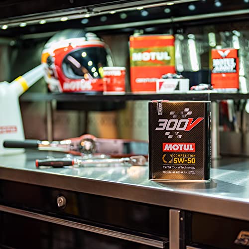 Motul 110859 300V 5W-50 COMPETITION Car Racing Motor Oil Full Synthetic Engine Lubricant 2 Liter High Performance 4-Stroke Ester Core - size: 2L