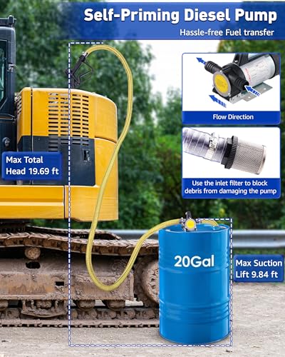 Electric Fuel Transfer Pump 13GPM, 12V Transfer Pump for Diesel, Kerosene - style: Upgraded 13 GPM